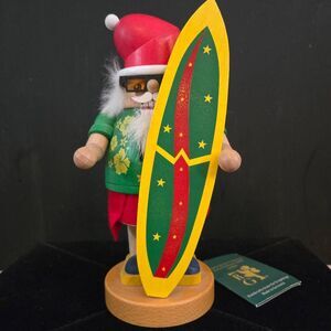 Richard Glasser Nutcracker Surfing Santa Handmade Germany Wood